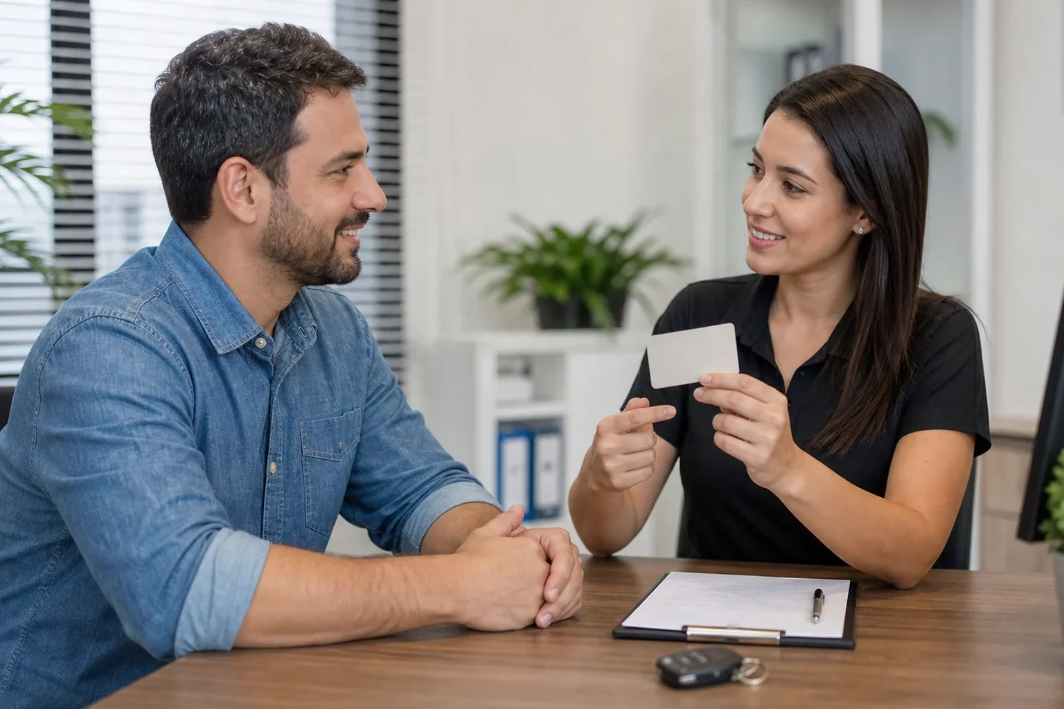 Despachante ajudando cliente na renovação da CNH.
